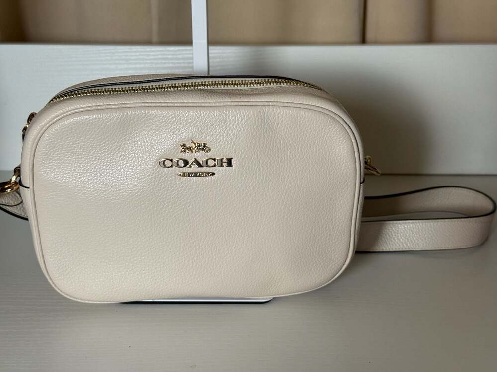 Coach Jamie Camera Crossbody Bag in Chalk Pebbled Leather